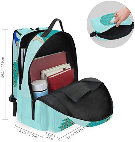 Peacock sanat tüy Bookbag Daybacks öğrenci sırt çantası seyahat genç kız erkek çocuklar için