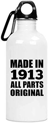 Designsify 109th Doğum Günü 1913 yılında Yapılan Tüm Parçaları Orijinal -20 oz Su Şişesi yalıtımlı Bardak Paslanmaz Çelik-Arkadaş