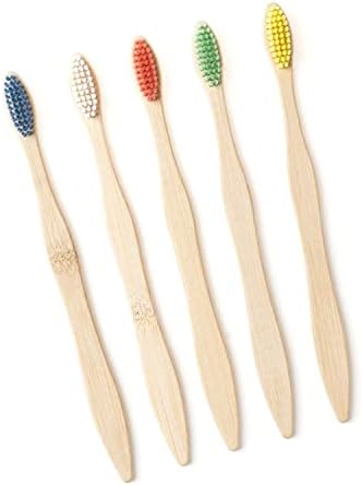 Bambu Diş Fırçası, Düz Dalga Bambu Diş Fırçası, Otel Malzemeleri, Bambu Kömür Yumuşak Diş Fırçası(Beyaz, 2 adet)