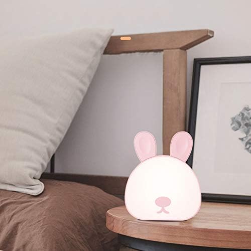 BlingGlow Sevimli Tavşan Led Gece Işık USB şarj Edilebilir Masa Bunny Lambası Masaüstü Dekorasyon, gece ışık pil Kumandalı, plastik