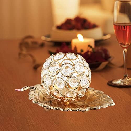 FAKEME Retro Tarzı Kristal mumluk Tealight Şamdan Plaka Masa Süsleri Noel Şömine Mutfak Parti Yemeği Dekorasyon-Altın