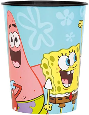 Spongebob SquarePant doğum günü parti malzemeleri paket paketi 8 plastik iyilik bardak ve 8 etiket sayfaları içerir
