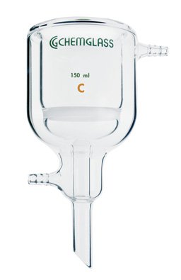 Chemglass CG-1403-03 Serisi CG-1403 Ceket Filtre Hunisi, Orta Frit, 30 mL Kapasite