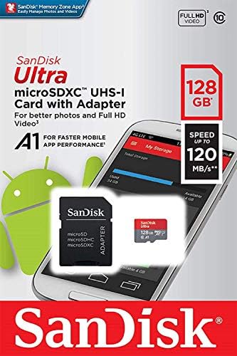 Ultra 128GB microSDXC, SanFlash ve SanDisk (A1/C10/U1/8k/120MBs)tarafından Doğrulanan Spice Mobile X-Life 364 3G+ Plus için Çalışıyor
