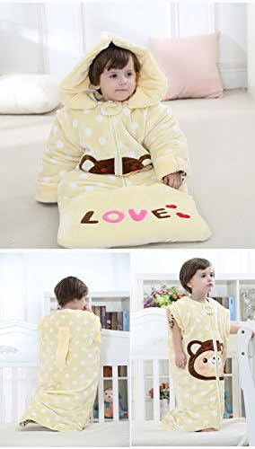 OuYun Çıkarılabilir Kollu Bebek Giyilebilir Battaniye Sonbahar Kış 0-4 Yıl için Thinckened Kadife