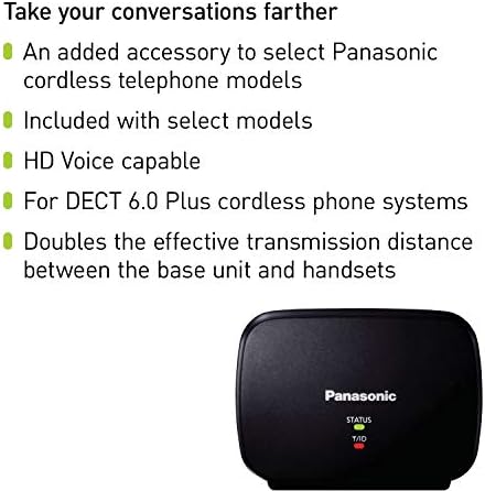 Panasonic KX-TGA407B DECT 6.0 Plus Telsiz Telefon Sistemleri için Menzil Genişletici Sabit Telefon Siyah