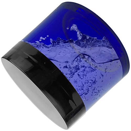 Beauticom 180 Adet 30G / 30ML(1 Oz) Kalın Duvarlı Yuvarlak KOBALT Mavisi Plastik Kap Kavanozları Siyah Düz Üst Kapaklı-Sızdırmaz