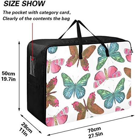MCHIVER Yorgan saklama çantası Giyim Organizatör - Kelebek Desen Altında Yatak Depolama Kovaları Dekorasyon Depolama Temizle