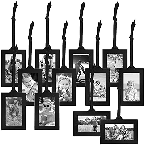 Americanflat Bronz Aile Ağacı ile 12 Asılı Resim Çerçeveleri 2 x 3 Siyah ve Ayarlanabilir Şerit Püsküller-22