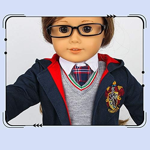 Mikyra Hermione-18 İnç Amerikan Kız Bebek için Kostüm Seti - 10 Adet Hermione'den İlham alan Bebek Giysileri Gömlek, Etek, Kazak,