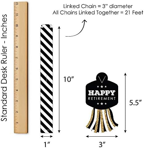 Mutluluk Büyük Nokta Mutlu Emeklilik-90 Zincir Linkler ve 30 Kağıt Püsküller Dekorasyon Kiti-Emeklilik Parti Kağıt Zincirler