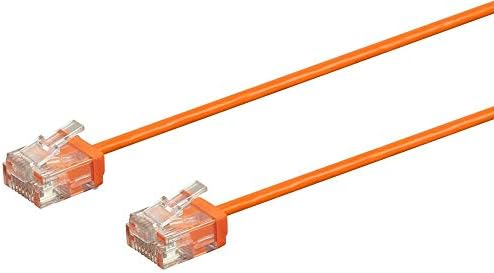 Monoprice Cat6 Ethernet Yama Kablosu-0.5 Feet - Mavi / Telli, 550MHz, UTP, Saf Çıplak Bakır Tel, 36AWG-Micro SlimRun Serisi