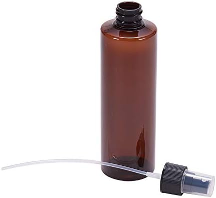 BENECREAT 6 Paket 8.54 Ons (250 ml) Amber Kahverengi Plastik sprey şişesi ile Ince Sis Püskürtücü Atomizer Kapaklar için DIY