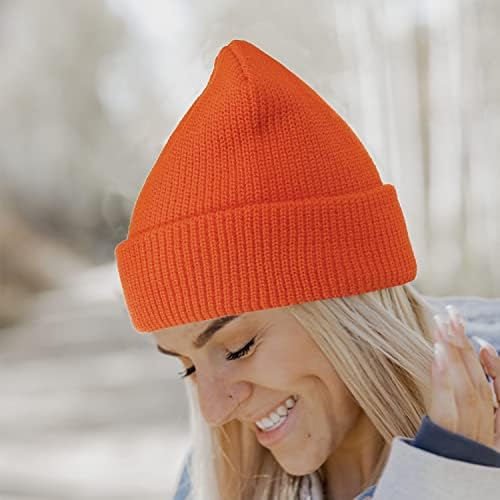 Voılıpex Unisex Kış Sıcak Örgü Bere Şapka Manşetli Nervürlü Kafatası Kap Bere Kap Kızak Şapka için Kadın Erkek