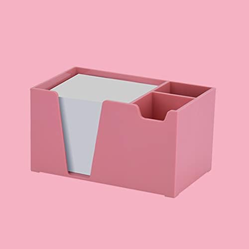 Acrimet Masaüstü Organizatör Kalem Kağıt Klip Caddy Tutucu (Plastik) (Kağıt ile) (Katı Pembe Renk)