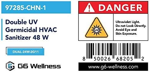 UVC Antiseptik HVAC UV ışık Dezenfektanı Hava Temizleyici-2 Ampul-48 Watt 120 V Lamba