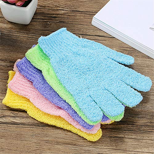 5 Çift çift taraflı peeling eldiven, vücut temizleyici, vücut temizleme eldiven, geri ovuşturarak havlu, banyo eldiven, vücut