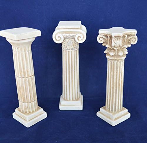 Estia Kreasyonlar 7 inç Antik Yunan Dor Korint İyonik Düzen Küçük Sütunlar Set Eser-Klasik Mimari