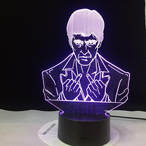 Orta Parmak Boss Şekilli 3D Gece LED USB Mood ışık renkli Masa Lambası En Iyi Hediyeler Başucu Led RGB Mevcut Gece Lambası-bir