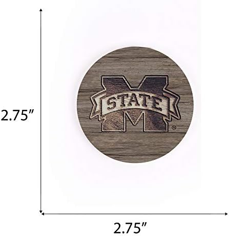 Mississippi Eyalet Üniversitesi NCAA Takım Logosu 2.75 x 2.75 Emici Seramik Araba Bardak 2'li Paket