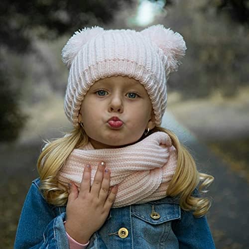 FURTALK Toddler Kış Şapka Pom Beanie Polar Astarlı Örgü Şapka Bebek Çocuk Erkek Kız 1-3 Yıl için