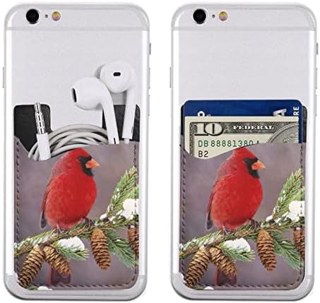 Kırmızı Kuş Şube Telefon kartı tutucu Cep Telefonu Sopa Kart Cüzdan Kol Cep Telefonu Geri Sopa Cüzdan