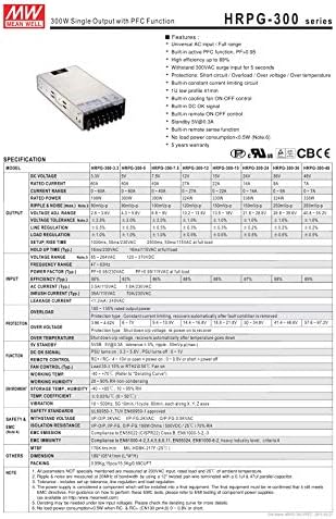 ORTALAMA KUYU [PowerNex] HRPG-300-48 15 Adet / kutu Tek Çıkış PFC Fonksiyonu ile Güç Kaynağı