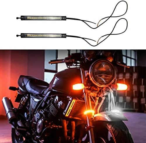 2X Motosiklet LED çatal dönüş sinyali şerit ışık akan Amber LED ıçin Kawasaki