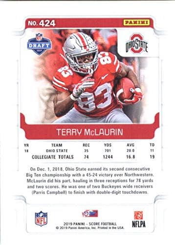 2019 Puan 424 Terry McLaurin RC Çaylak Ohio State Buckeyes NFL Futbol Ticaret Kartı