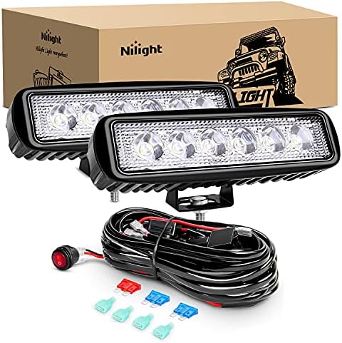 Nilight 2 Adet 18 w Spot LED çalışma ışıkları LED Bakla Sis Farları Off Road Led ışıkları Sürüş ışıkları with16AWG Off Road Kablo