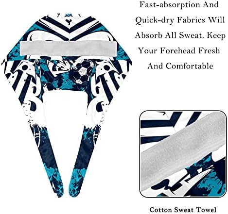 HUİ JİN DÜKKANI Futbol Mavi Desen 2 Adet Kabak Şekilli Çalışma Düğmeleri ile Ayarlanabilir Kabarık Şapkalar Caps Kravat Geri