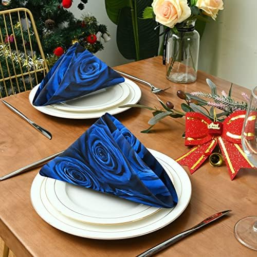 xigua sevgililer Günü Bez Peçeteler 1 ADET Mavi Gül Çiçek Yemeği Masa Peçete Dekoratif Aile Partisi Restoran Düğün Kullanımı