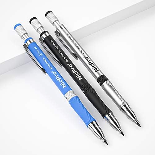 Nicpro 11 Parça Renkler 2mm mekanik kurşun kalem Seti, 3 ADET Marangoz Ressamlığı Kalem 2.0 mm için Sanat Çizim Yazma Eskiz İnşaat