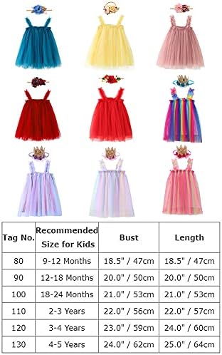 OBEEİİ Bebek Kız Toddler Katmanlı Tutu Elbise Kolsuz Prenses Bebek Tül Doğum Günü Parti Elbise ile Çiçek Kafa Bandı