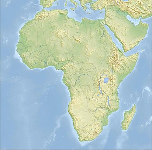 Gifts Delight Lamine 24x24 Poster: Topografik Harita - Afrika'nın Topografik Haritası