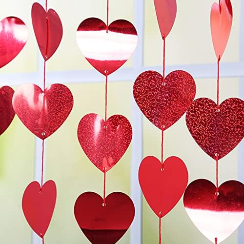 ONWRACE Aşk Çelenk Aşk Tema Kırmızı Kalpler Çelenk Dayanıklı Su Geçirmez