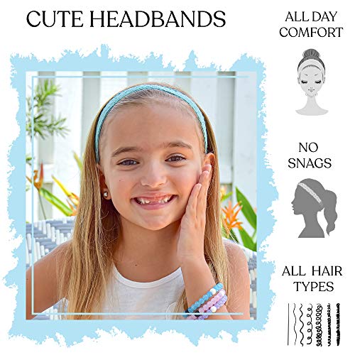 KURBAĞA KESESİ 5 Dantel Saç Bantları Kızlar için, Ayarlanabilir Kaymaz Elastik Kız Saç Bantları, Şık Pastel Dantelli Headwraps,