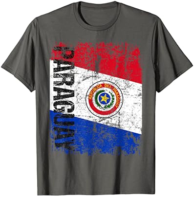 PARAGUAY Bayrağı Vintage Sıkıntılı PARAGUAY T-Shirt
