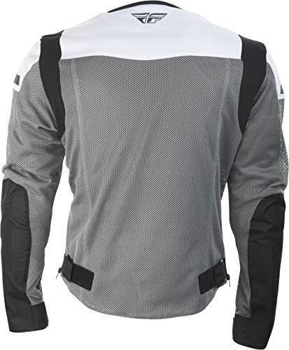 FLY Racing Flux Hava Mesh Ceket, Erkekler ve Kadınlar için Motosiklet Ceketi (SİYAH / BEYAZ, XX-Large)