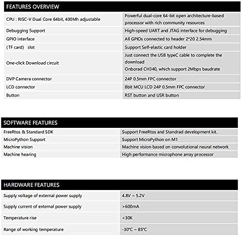 Aibesy Maix-BİT RISC-V Çift Çekirdekli 64bit CPU FPU TF Kart Yuvası ile RGB LED RST / USR Düğmesi K210 Geliştirme Kurulu Eğitim