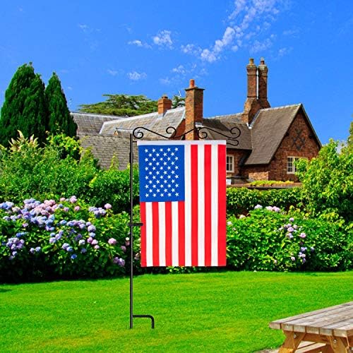 HOOSUN Bahçe Bayrak Standı, Prim Bahçe Bayrak Direği Tutucu Siyah Metal Toz Kaplı Hava Geçirmez Boya, 37.9H x 15.7 W için Açık
