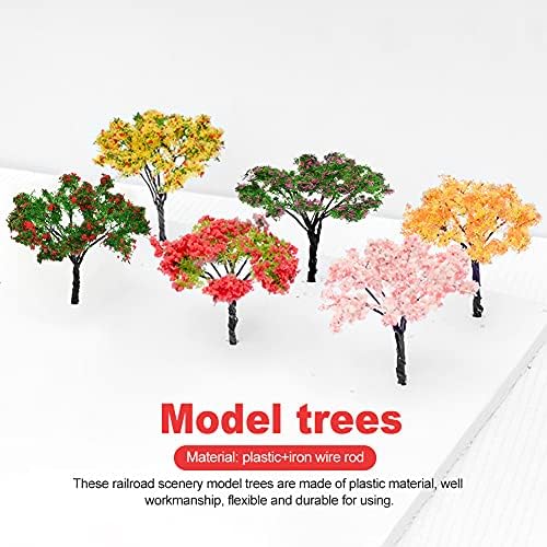 Saycker Karışık Modeli Ağaçları, 14 pcs Modeli Ağacı Sahne Demiryolu Dekorasyon Karışık Minyatür Yapı Peyzaj, Kullanım için DIY