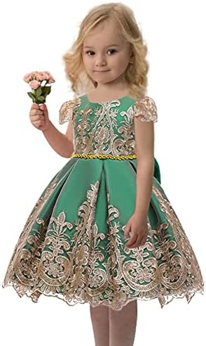 IBTOM KALE Bebek Kız Çiçek Dantel Nakış Prenses Backless Elbise Tutu Communion Doğum Günü Partisi Kıyafeti ile Kafa Bandı