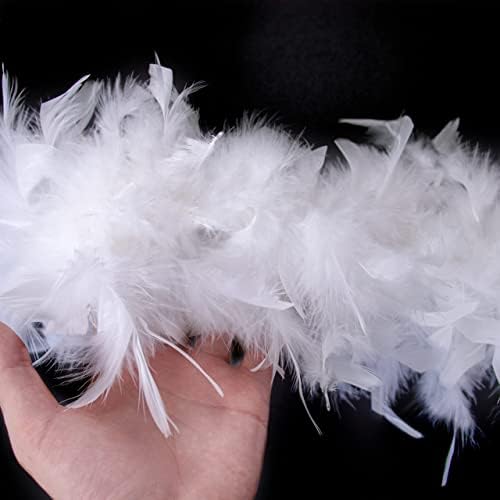 60 Gram Beyaz Türkiye Tüyler Chandelle Boa, Dans Düğün Işçiliği Parti Elbise Up Cadılar Bayramı Kostüm Decoratio 2 Metre Uzun