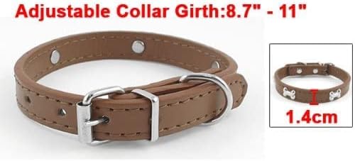 EuisdanAA Single Prong Buckle Neck Dog Collar Belt, 1.4cm, Brown(Cinturón para cuello de perro con cuello de hebilla de una sola
