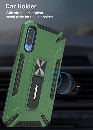 Vinve Samsung Galay A50 Kılıf ile Ekran Koruyucu, [Askeri Sınıf Test] [Askeri Sınıf] Araç Tutucu Kickstand Darbeye Ağır Koruma