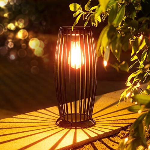 Nenrent açık zemin lambası bahçe güneş tungsten tel ışıkları iç aydınlatma dekorasyon ile USB / güneş şarj, peyzaj Torch Metal