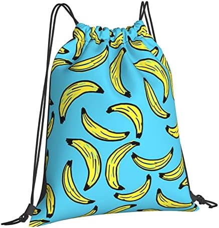 Meyve muz ipli sırt çantası, spor salonu Sackpack çanta Yoga spor yüzme seyahat plaj için