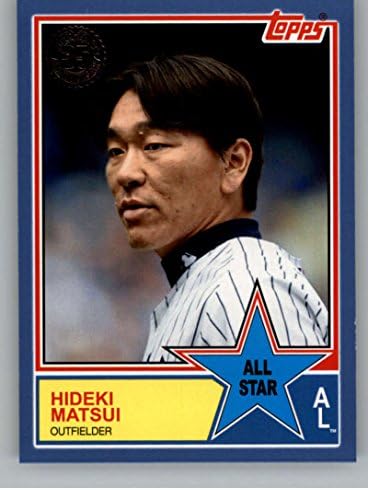 2018 Topps 1983 Topps All-Stars Mavi 83AS-75 Hideki Matsui New York Yankees Resmi MLB Beyzbol Ticaret Kartı Ham (NM veya Daha