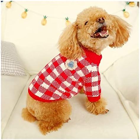 Köpek Kazak Tatlı Köpek Giysileri Noel Kırmızı Pet Giyim Köpekler için Uygun Kıyafetler Sevimli Aşk Bahar Sonbahar Kalınlaşmak